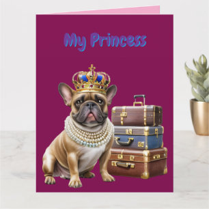 French Bulldog Happy New Year suitcase Card