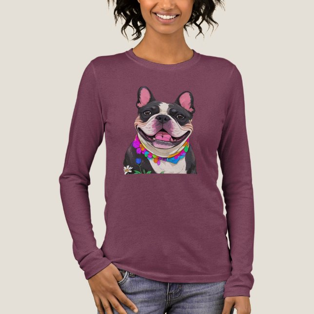 French Bulldog Happy New Year  Tri-Blend Shirt (Front)