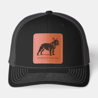 French Bulldog Hat Leather Patch custom message
