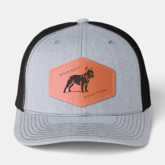 French Bulldog Hat Leather Patch custom text