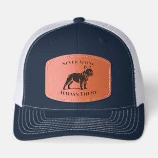 French Bulldog Hat Leather Patch custom text