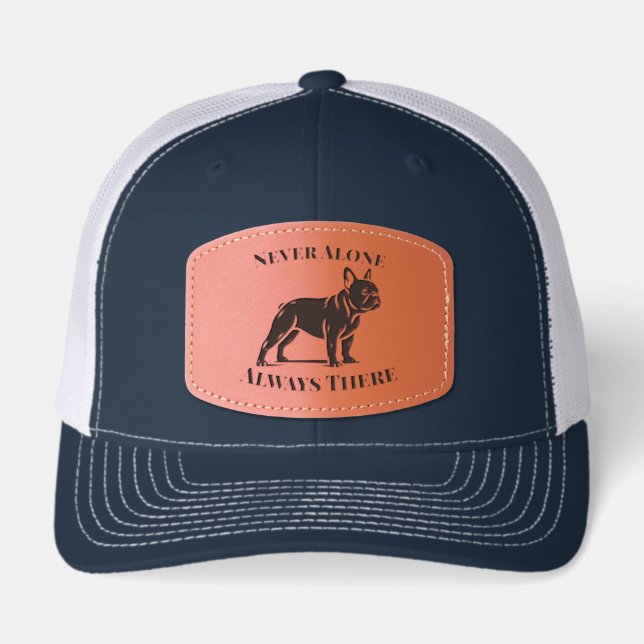 French Bulldog Hat Leather Patch custom text (Front)