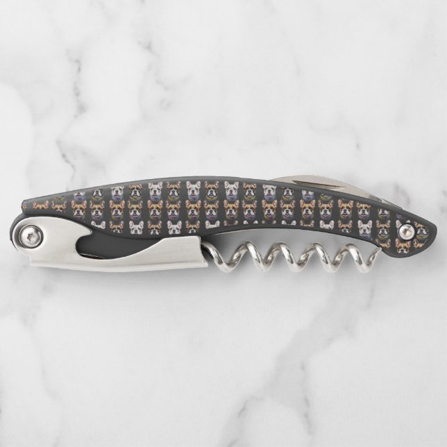 French Bulldog head French Bulldog  Waiter's Corkscrew (Front)
