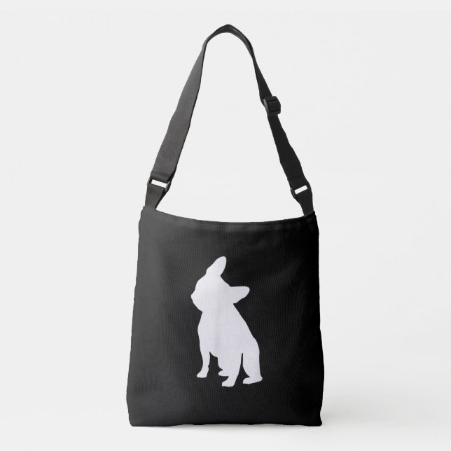 French Bulldog Head Tilt Apparel, Frenchie Head Crossbody Bag (Front)