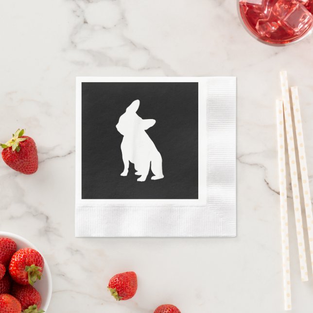 French Bulldog Head Tilt Apparel, Frenchie Head Napkins (Insitu)