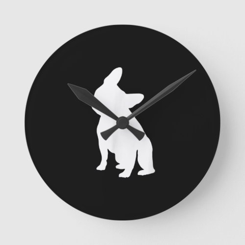 French Bulldog Head Tilt Apparel Frenchie Head Round Clock