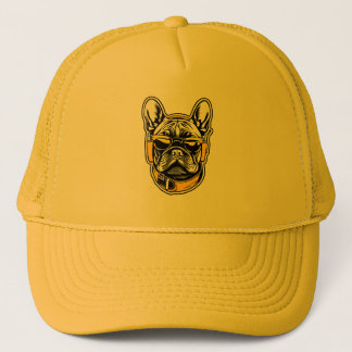 French Bulldog Headphones Trucker Hat