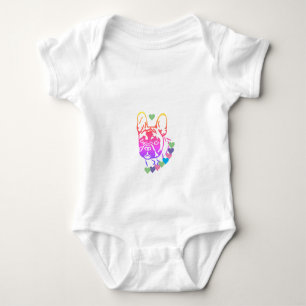 French Bulldog Heart Collar French Bulldog Baby Bodysuit