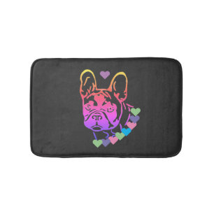 French Bulldog Heart Collar French Bulldog Bath Mat