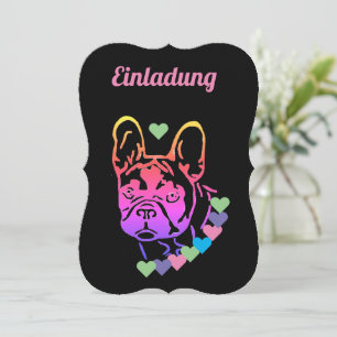 French Bulldog Heart Collar French Bulldog Invitation