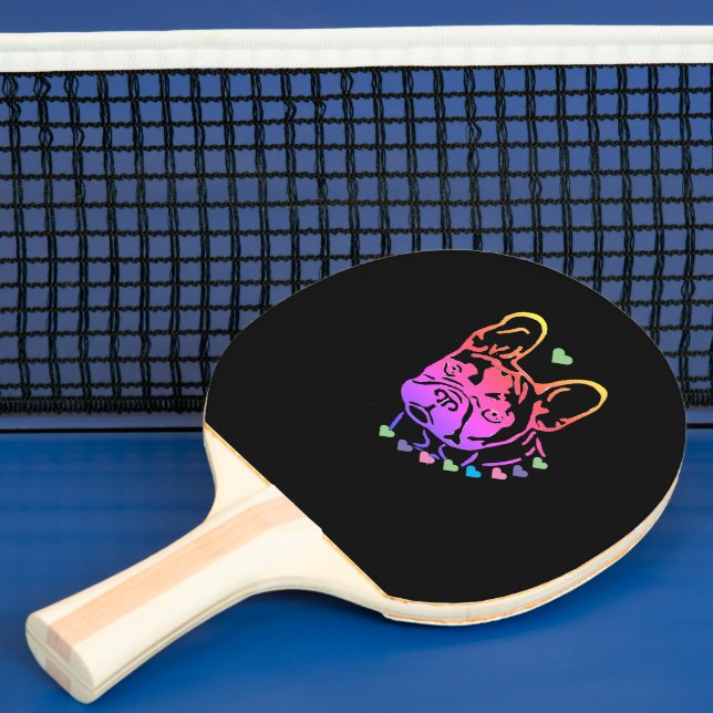 French Bulldog Heart Collar French Bulldog Ping Pong Paddle (Insitu)