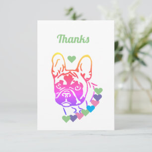 French Bulldog Heart Collar French Bulldog Thank You Card