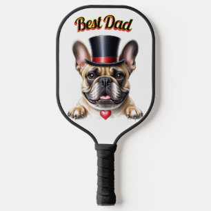 French Bulldog Heart Father's Day Bulldog Pickleball Paddle