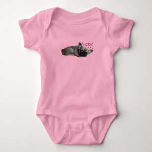 French Bulldog Heart French Bulldog Baby Bodysuit