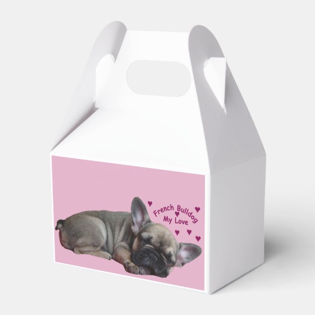 French Bulldog Heart French Bulldog Favor Boxes (Back Side)