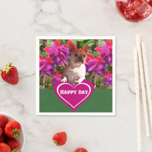French Bulldog Heart French Bulldog Mother Napkins