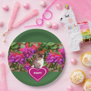 French Bulldog Heart French Bulldog Mother Paper Plates