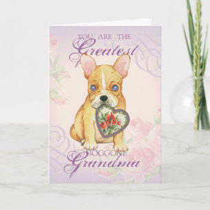 French Bulldog Heart Grandma Card