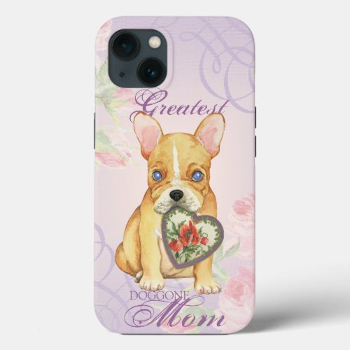 French Bulldog Heart Mom iPhone 13 Case