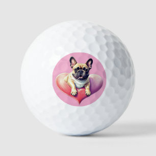 French Bulldog Heart Mother's Day Golf Balls