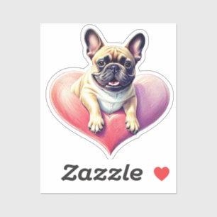 French Bulldog Heart Mother's Day Sticker