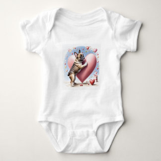 French Bulldog Heart Skip French Bulldog Baby Bodysuit