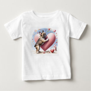French Bulldog Heart Skip French Bulldog Baby T-Shirt