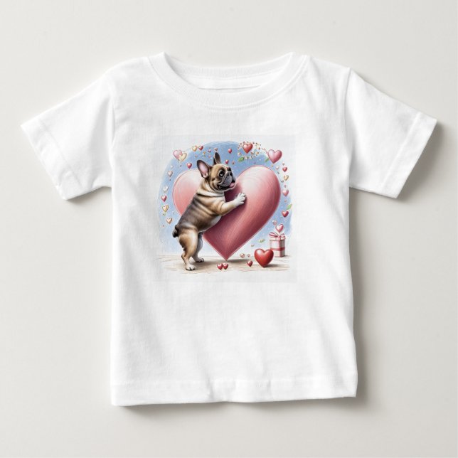 French Bulldog Heart Skip French Bulldog Baby T-Shirt (Front)
