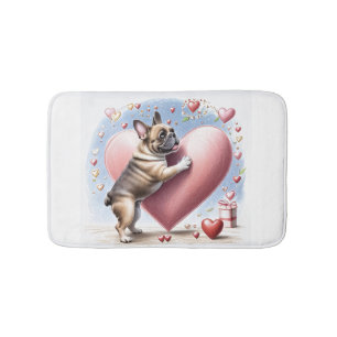 French Bulldog Heart Skip French Bulldog Bath Mat