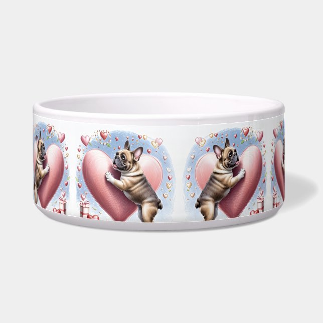 French Bulldog Heart Skip French Bulldog Bowl (Left)