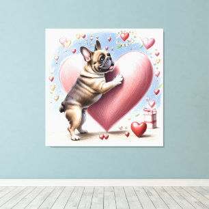 French Bulldog Heart Skip French Bulldog Canvas Print