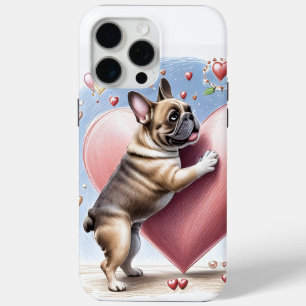 French Bulldog Heart Skip French Bulldog iPhone 15 Pro Max Case