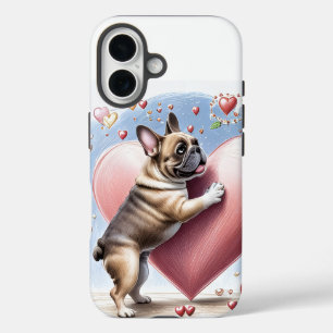 French Bulldog Heart Skip French Bulldog iPhone 16 Case