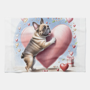 French Bulldog Heart Skip French Bulldog Kitchen Towel