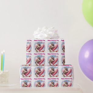 French Bulldog Heart Skip French Bulldog Wrapping Paper