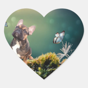 French Bulldog Heart Sticker