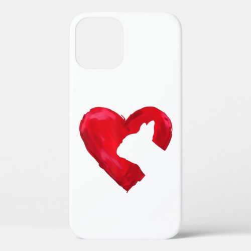 French Bulldog Heart Valentines Day Dog Lover iPhone 12 Case