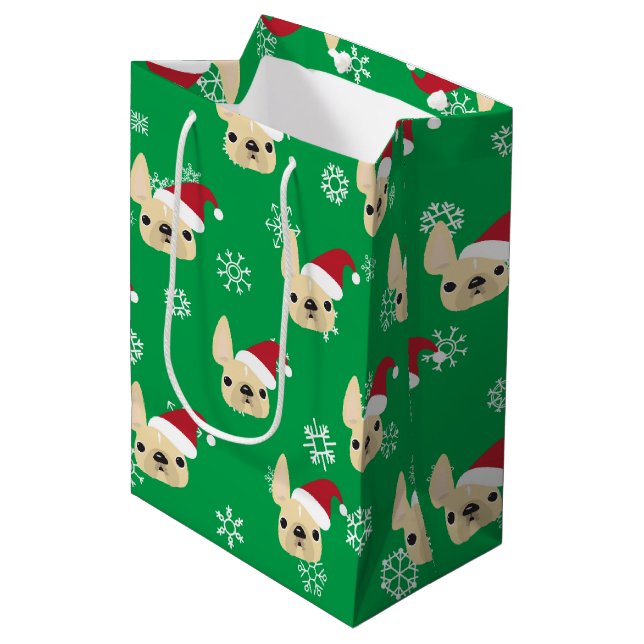 French Bulldog Holiday Gift Bag (Front Angled)