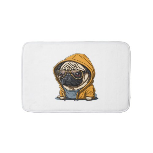 French Bulldog Hoodie Print Essential T_Shirt Bath Mat