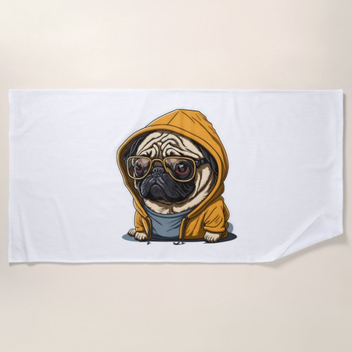 French Bulldog Hoodie Print Essential T_Shirt Beach Towel