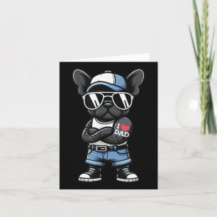 French Bulldog I Love Dad Funny Dog Tattoo Card
