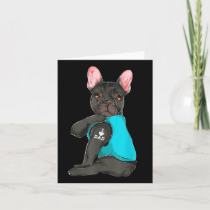 French Bulldog I Love Dad Tattoo Apparel, Dog Dad Card