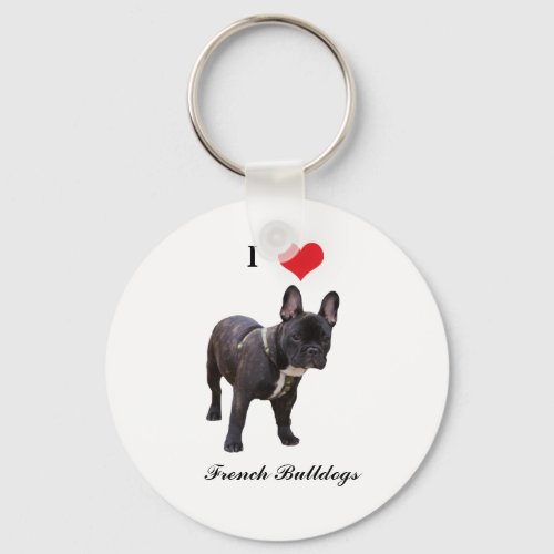 French Bulldog I love heart keychain gift idea Keychain