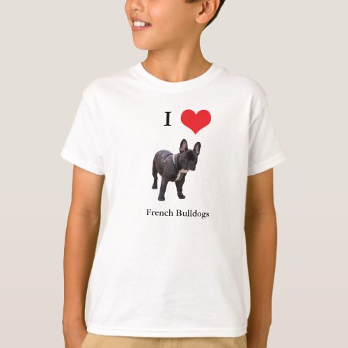 French Bulldog I love heart kids childrens t_shirt