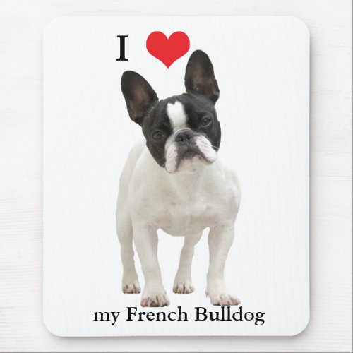 French Bulldog I love heart mousepad gift idea Mouse Pad