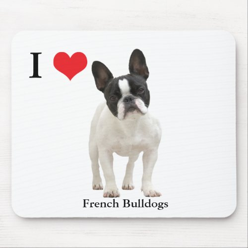 French Bulldog I love heart mousepad gift Mouse Pad