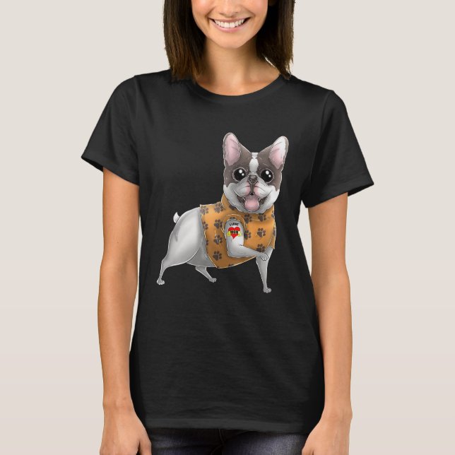 French Bulldog I Love Mom Tattoo Dog Mother's Day T-Shirt (Front)