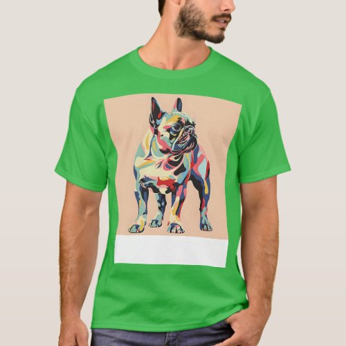 French Bulldog in 70s TShirt