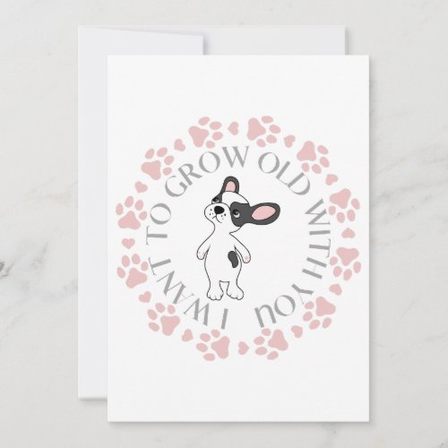 French Bulldog in A Paw Circle  Invitation