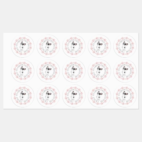 French Bulldog in A Paw Circle  Labels
